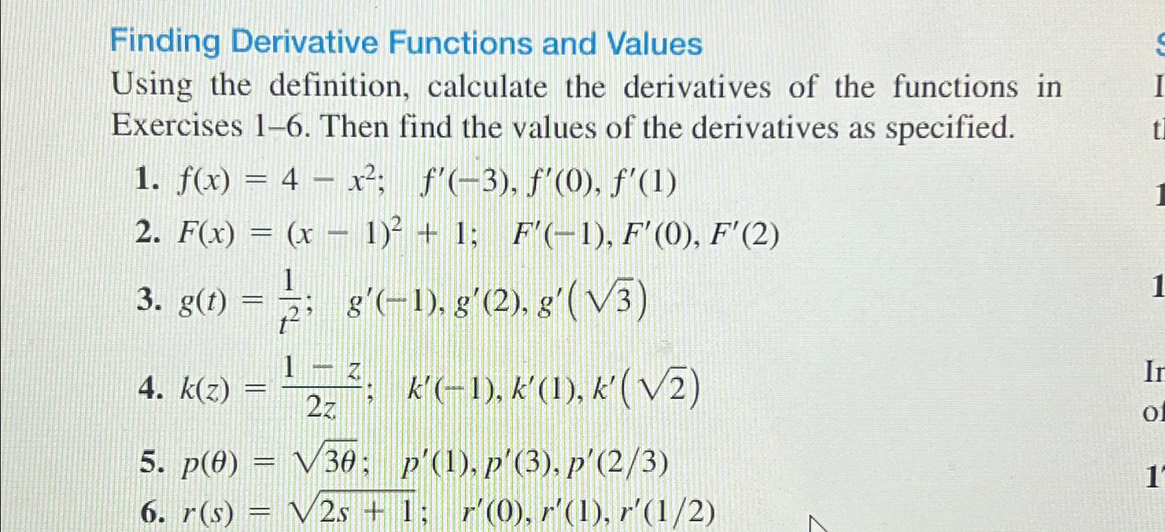 Solved Finding Derivative Functions and ValuesUsing the | Chegg.com