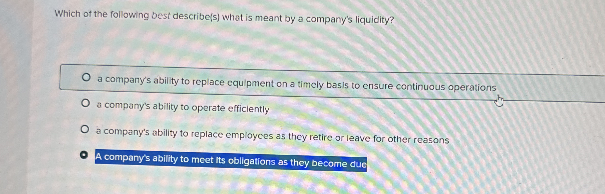 Solved Which of the following best describe(s) ﻿what is