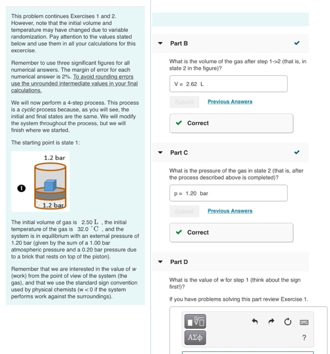 Solved I got the correct answer for part A, B, and C, but I | Chegg.com