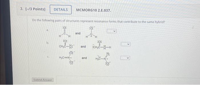 Do The Following Pairs Of Structures Represent | Chegg.com