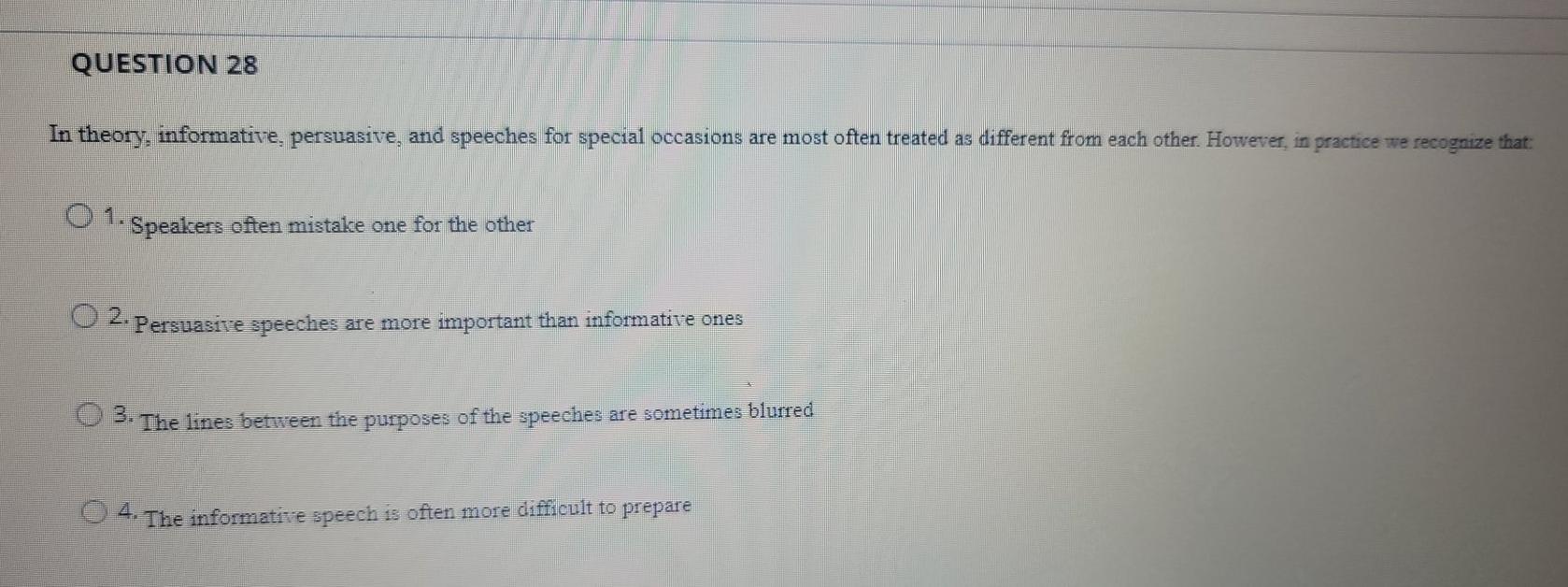 difference between informative speech and persuasive speech