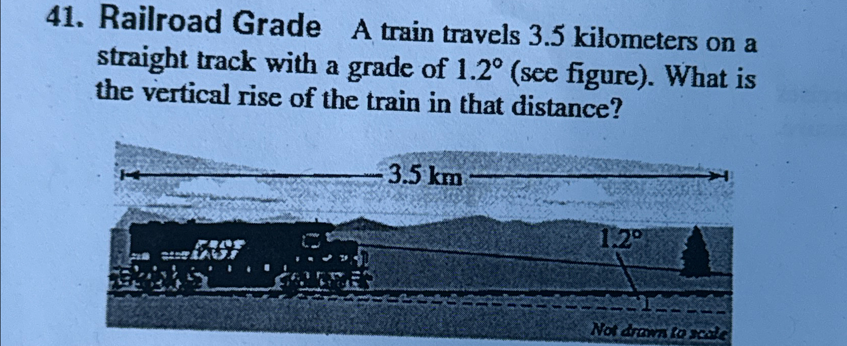 Solved Railroad Grade A train travels 3.5 ﻿kilometers on a | Chegg.com