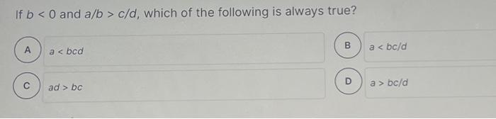 Solved If B C/d, Which Of The Following Is | Chegg.com | Chegg.com