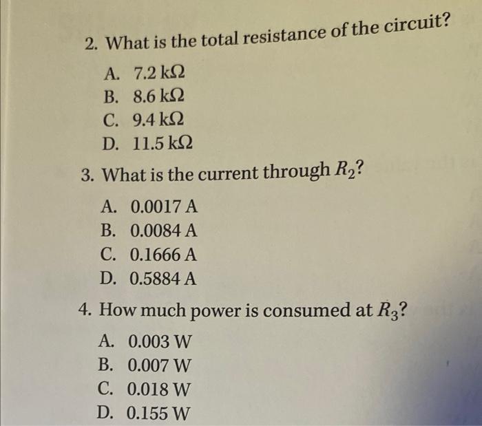 Solved Use the circuit below to solve for the unknown | Chegg.com