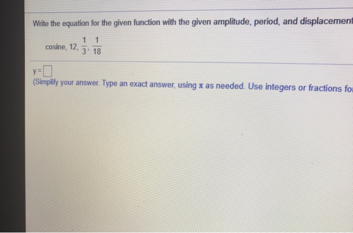 Solved Write the equation for the given function with the | Chegg.com