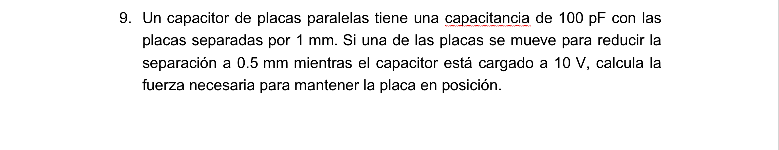 Solved Un Capacitor De Placas Paralelas Tiene Una | Chegg.com