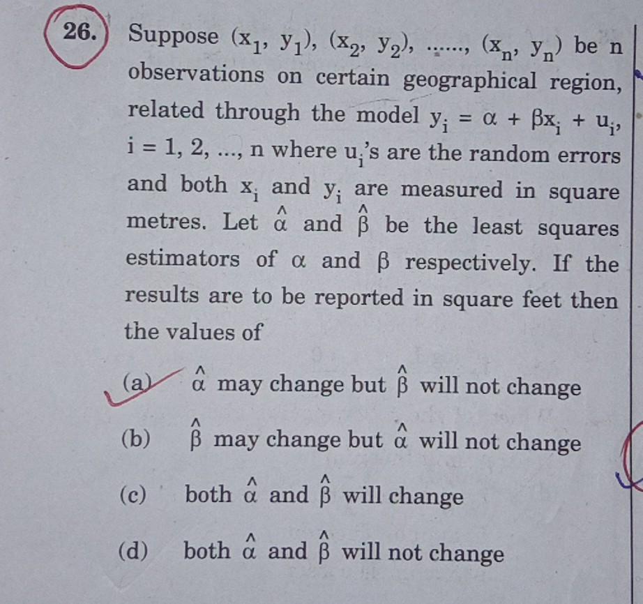 26 Suppose X Y X Y2 Nyn Ben Chegg Com