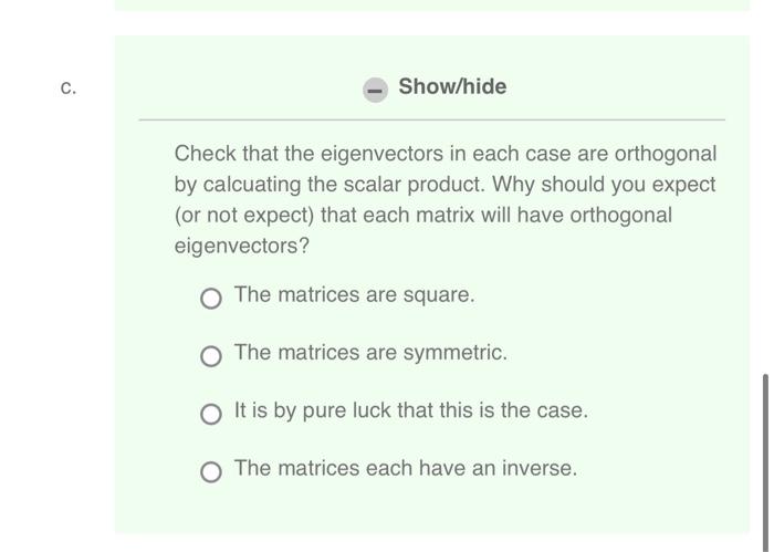 Solved Find the eigenvalues and eigenvector of the following | Chegg.com