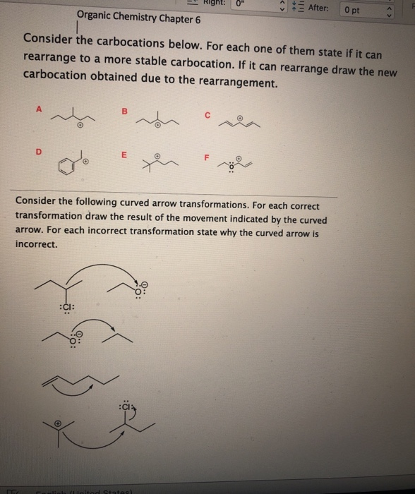 Solved ight: Opt After: Organic Chemistry Chapter 6 1 | Chegg.com