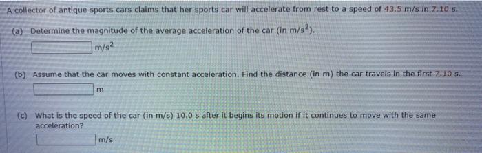 Solved A collector of antique sports cars claims that her | Chegg.com