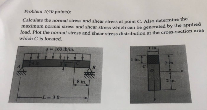 Solved Problem 1(40 points): Calculate the normal stress and | Chegg.com
