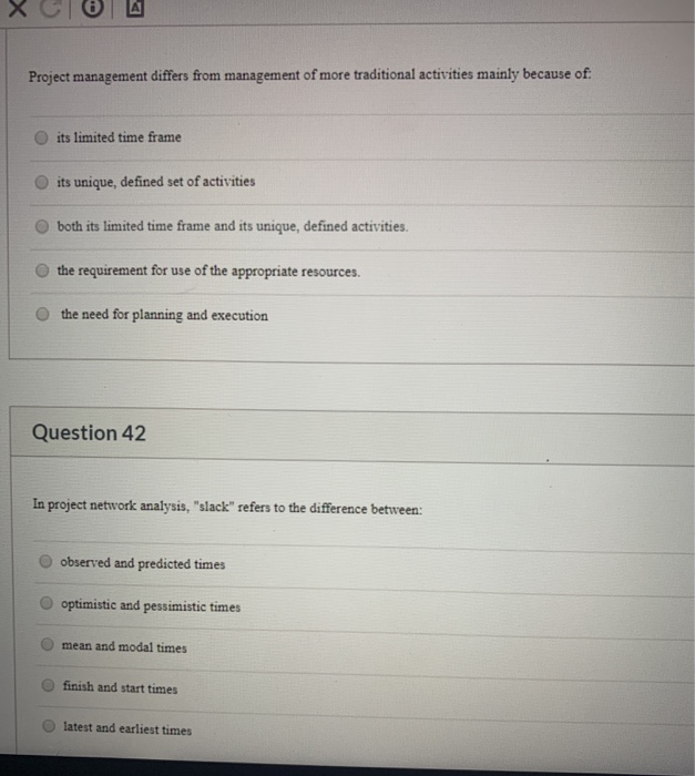 Solved Project management differs from management of more | Chegg.com