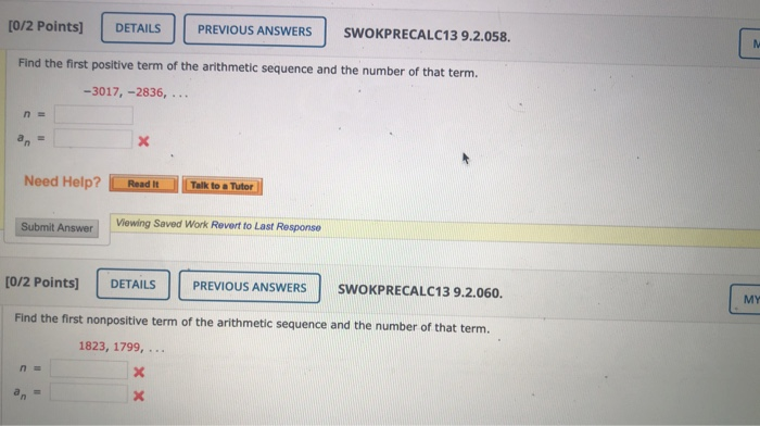 Solved [0 2 Points] Details Previous Answers Swokprecalc13