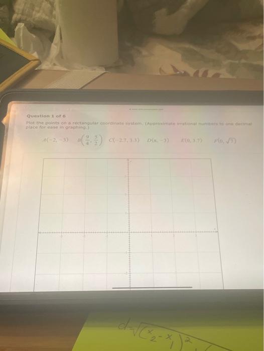 Solved Question 6 Plot the points on a rectangular | Chegg.com