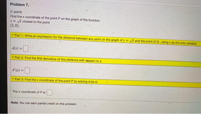 Solved Problem 5. (1 point) Consider the function f(x) = 4(x | Chegg.com