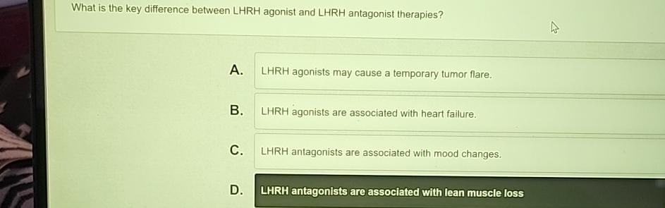 Solved What is the key difference between LHRH agonist and | Chegg.com