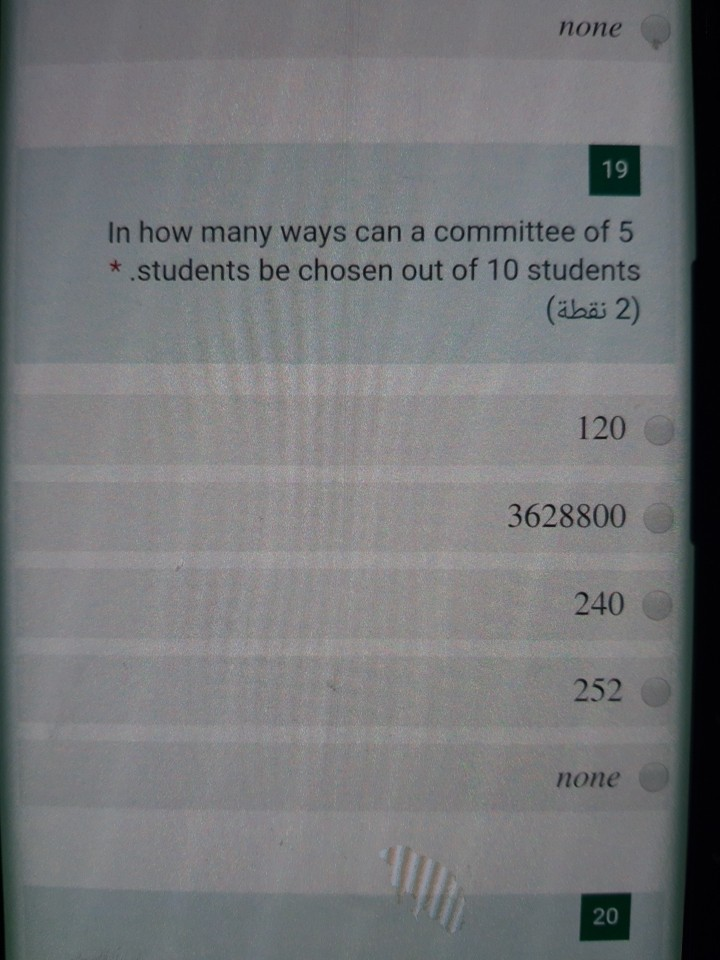 Solved none 19 In how many ways can a committee of 5 | Chegg.com