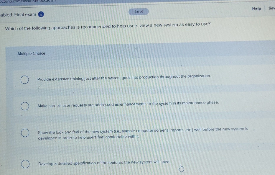 Solved abled: Final examWhich of the following approaches is | Chegg.com