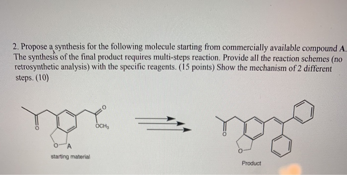 Solved 2. Propose a synthesis for the following molecule | Chegg.com