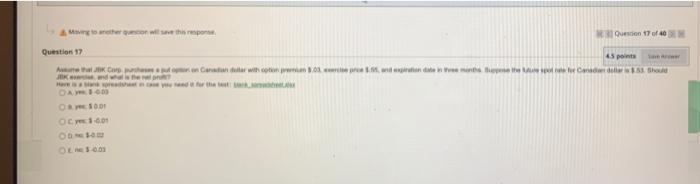 Solved to where Question 17 of 40 Question 17 45 point And | Chegg.com
