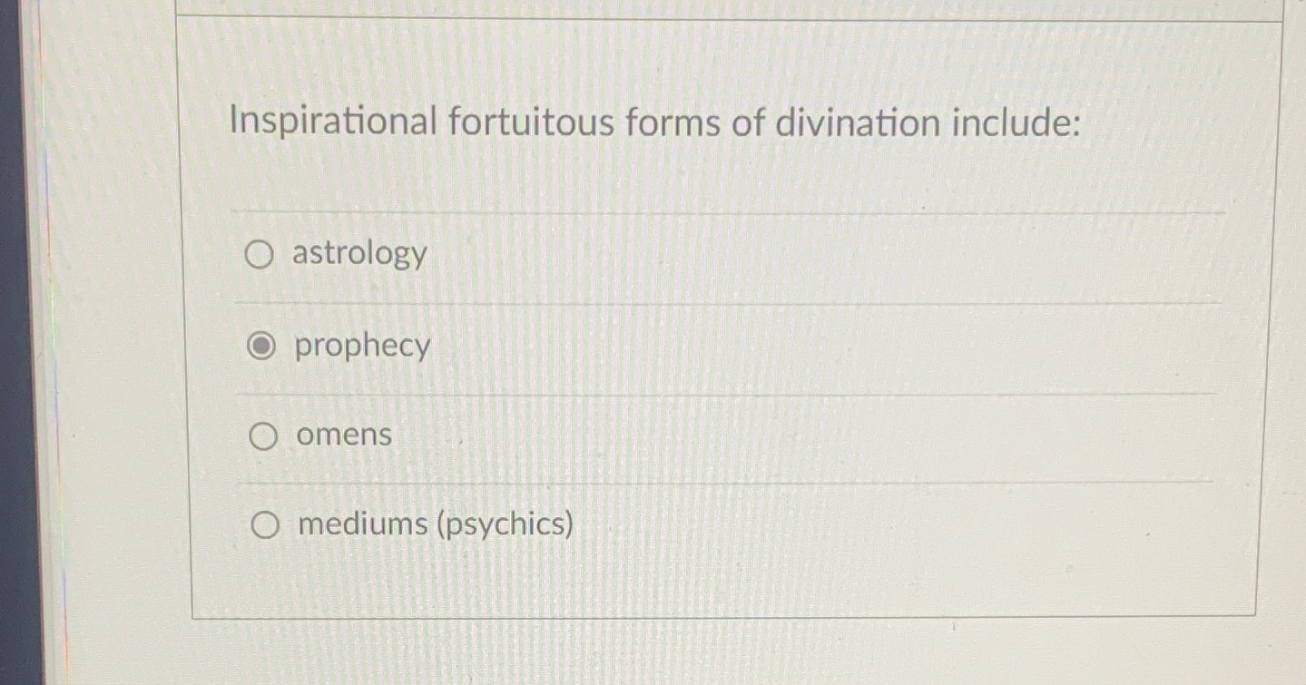 Solved Inspirational fortuitous forms of divination