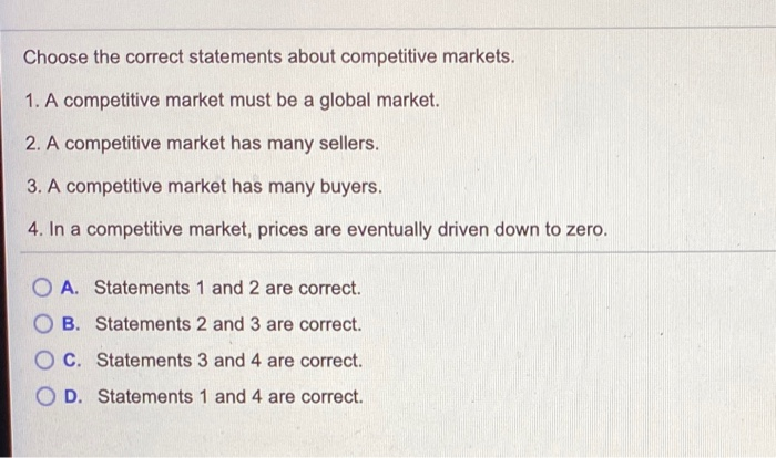 Which Of The Following Statements About Competitive Advantage Is True Solved Choose the correct statements about competitive | Chegg.com