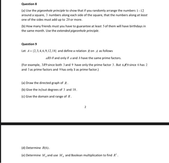 Solved Question 8 (a) Use the pigeonhole principle to show