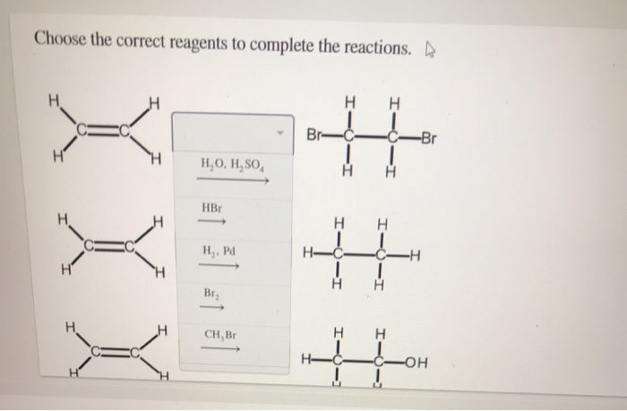 Solved Choose the correct reagents to complete the | Chegg.com