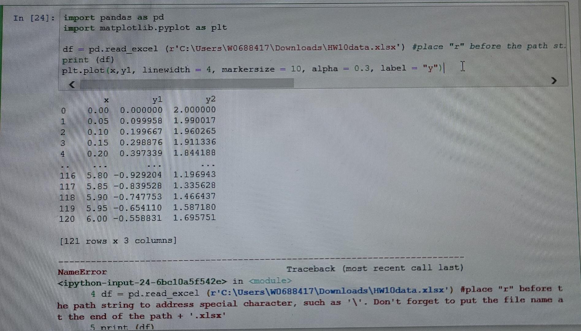 Solved 1. (5 points.) In Python, import the data from an | Chegg.com