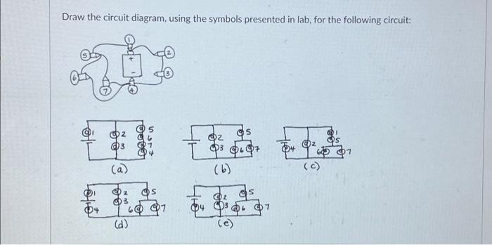 Solved Draw the circuit diagram, using the symbols presented | Chegg.com