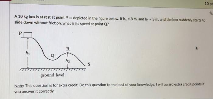 Solved A 10 Kg Box Is At Rest At Point P As Depicted In The | Chegg.com