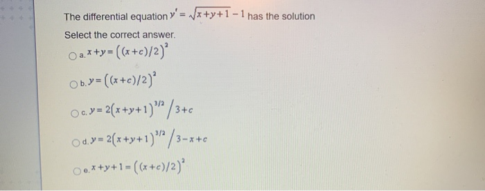 Solved The Differential Equation V Va Y 1 1 Has The S Chegg Com