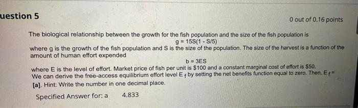 Solved The biological relationship between the growth for | Chegg.com