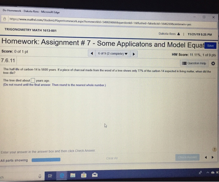 Solved Do Homework - Dakota Ross-Microsoft Edge 8 | Chegg.com