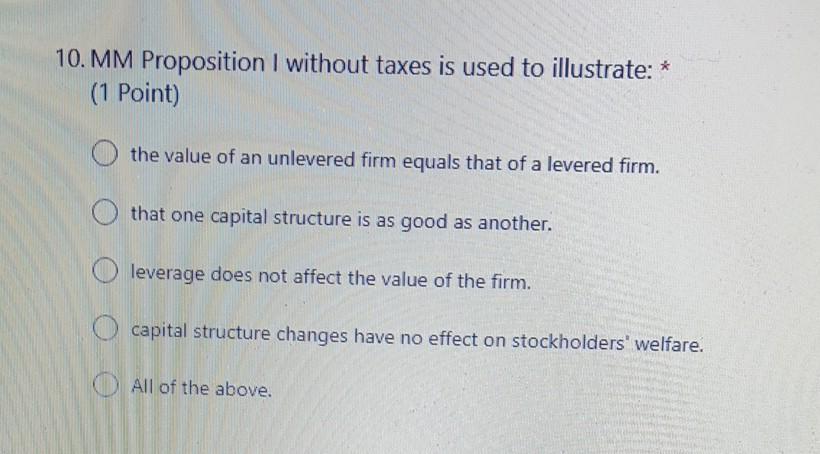 Solved 3. The WACC For Unlevered Firm Is Not Equal To WACC | Chegg.com