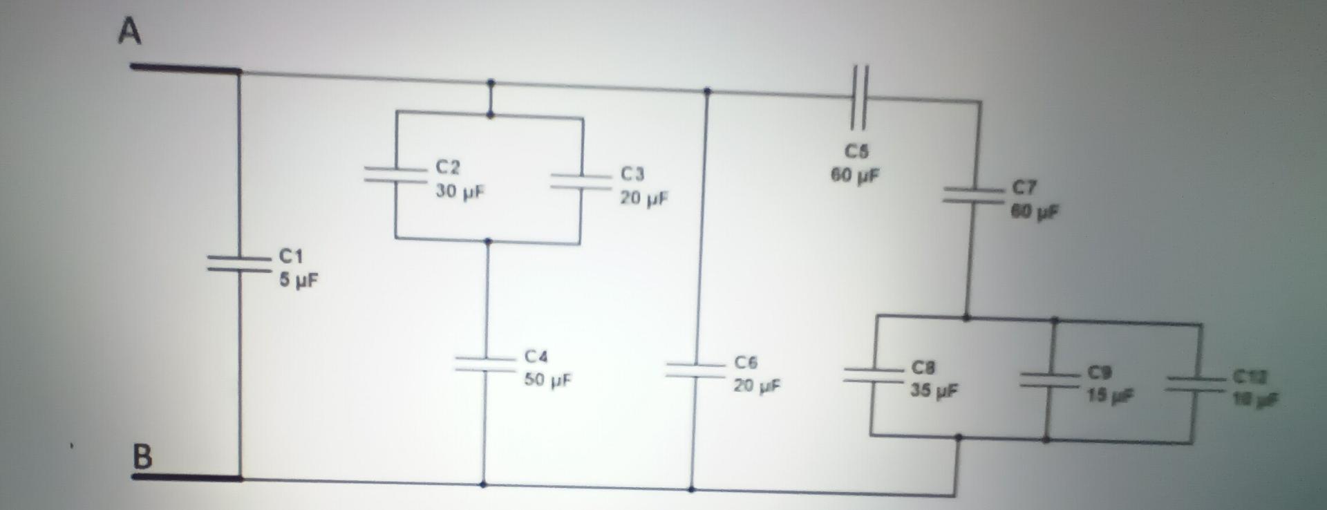 Solved Calculate The Equivalent Capacitance Between A And B | Chegg.com