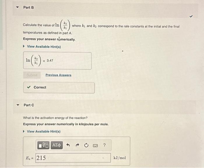 Solved The Rate Constant Of A Chemical Reaction Increased Chegg Com   Image