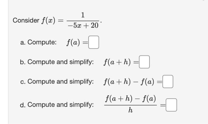 Solved Consider F X 1 5 20 A Compute F A B C Chegg Com