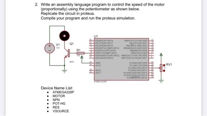 Solved 2. Write an assembly language program to control the | Chegg.com