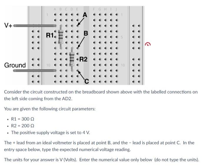 Solved Consider the circuit constructed on the breadboard | Chegg.com