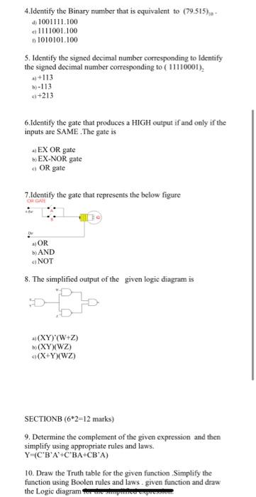 Solved 4.Identify the Binary number that is equivalent to | Chegg.com