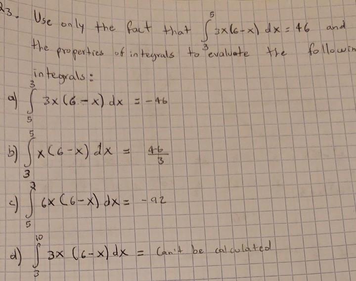Solved Hi, could I get some help in solving these integrals. | Chegg.com