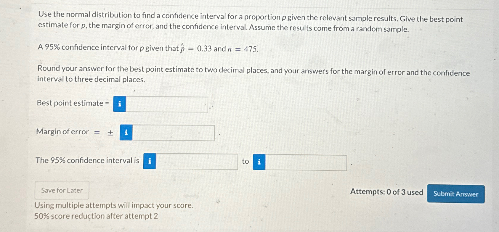 Solved Use the normal distribution to find a confidence | Chegg.com