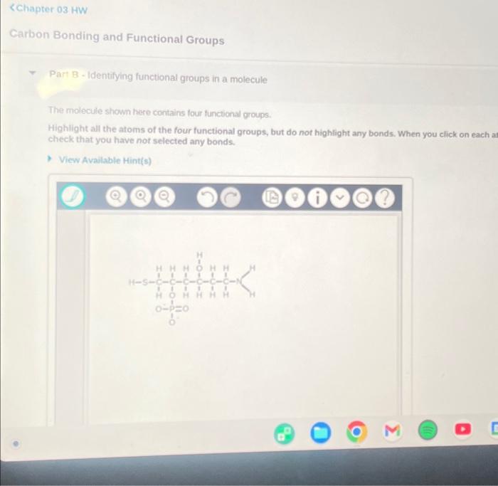 Solved Part B - Identifying Functional Groups In A Molecule | Chegg.com