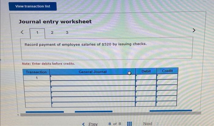 Solved Use the following information. 1. Pay employee | Chegg.com