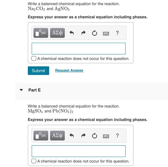 Solved Write a balanced chemical equation for the reaction. | Chegg.com