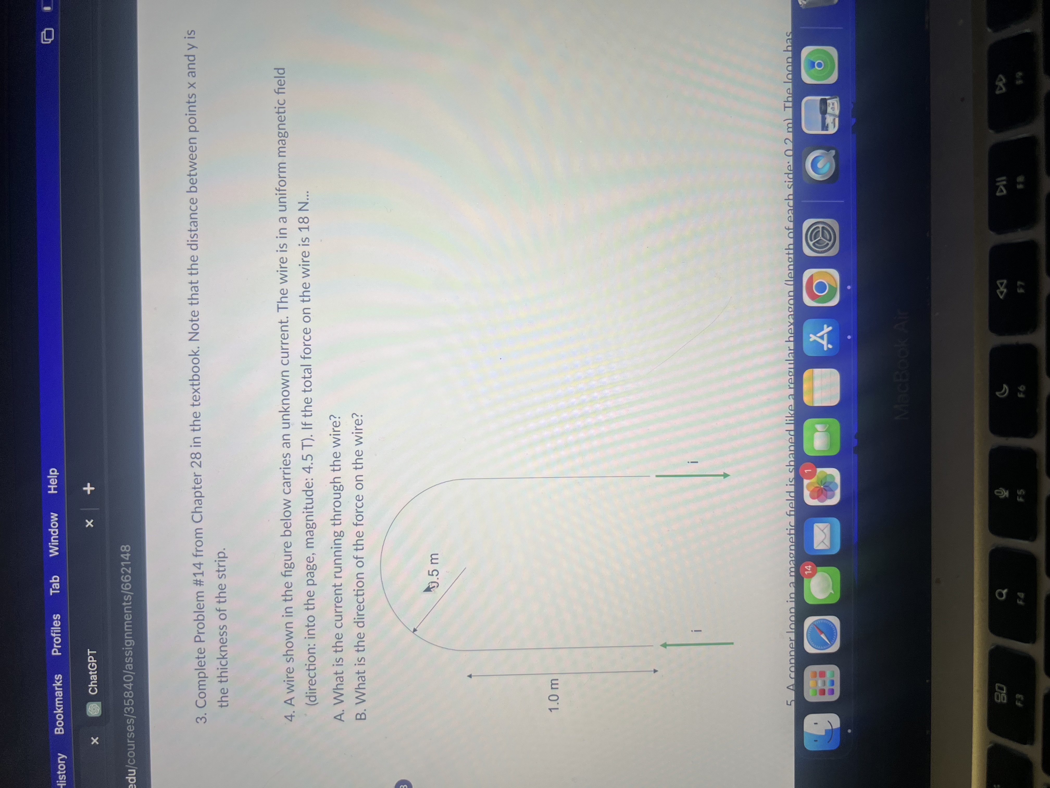 Solved A wire shown in the figure below carries an unknown | Chegg.com