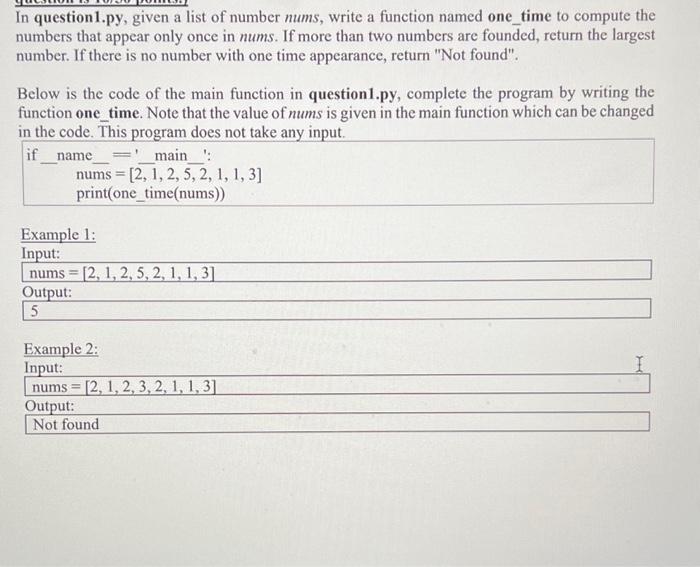 Solved In question1.py, given a list of number nums, write a | Chegg.com