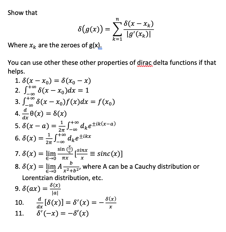 Solved Show Thatδ G X ∑k 1nδ X Xk G Xk Where Xk ﻿are