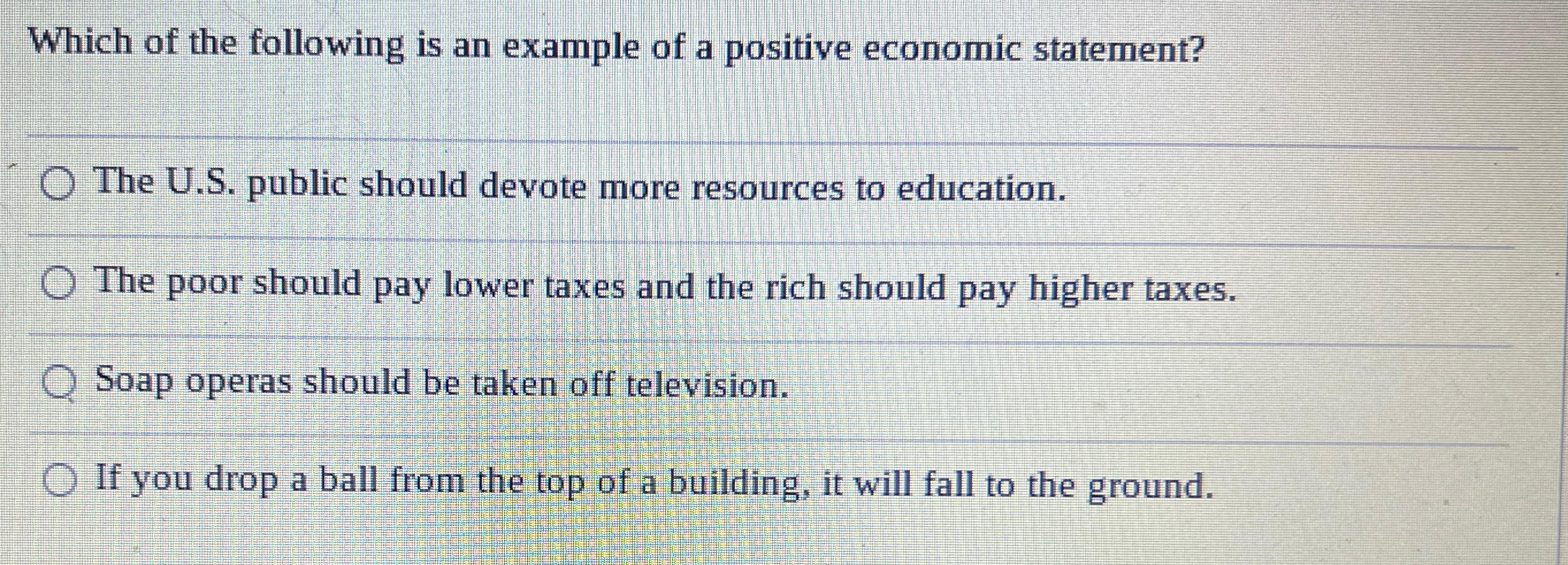 Solved Which of the following is an example of a positive | Chegg.com